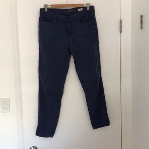 Anthro Level99 Sienna Tomboy Navy linen pants 27